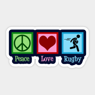 Peace Love Rugby Sticker